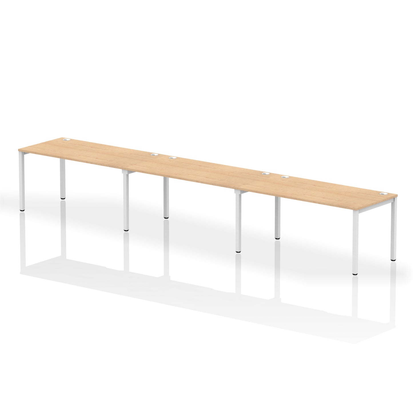 Impulse Single Row Bench Desk - 3 Person - 3600mm, 4200mm, 4800mm, 5400mm - Multiple Colour Options