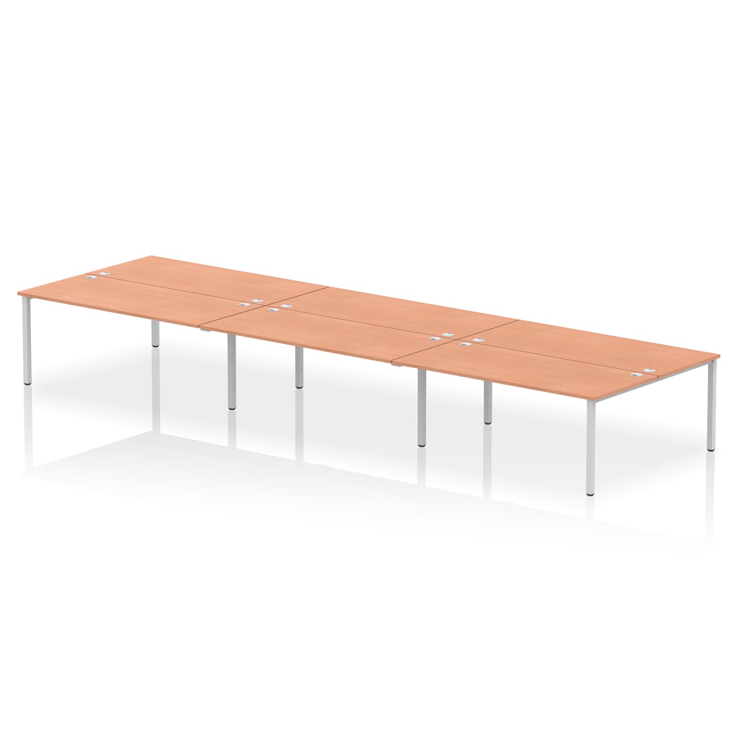 Impulse B2B Bench Desk - 6 Person - 3600mm, 4200mm, 4800mm, 5400mm - Multiple Colour Options