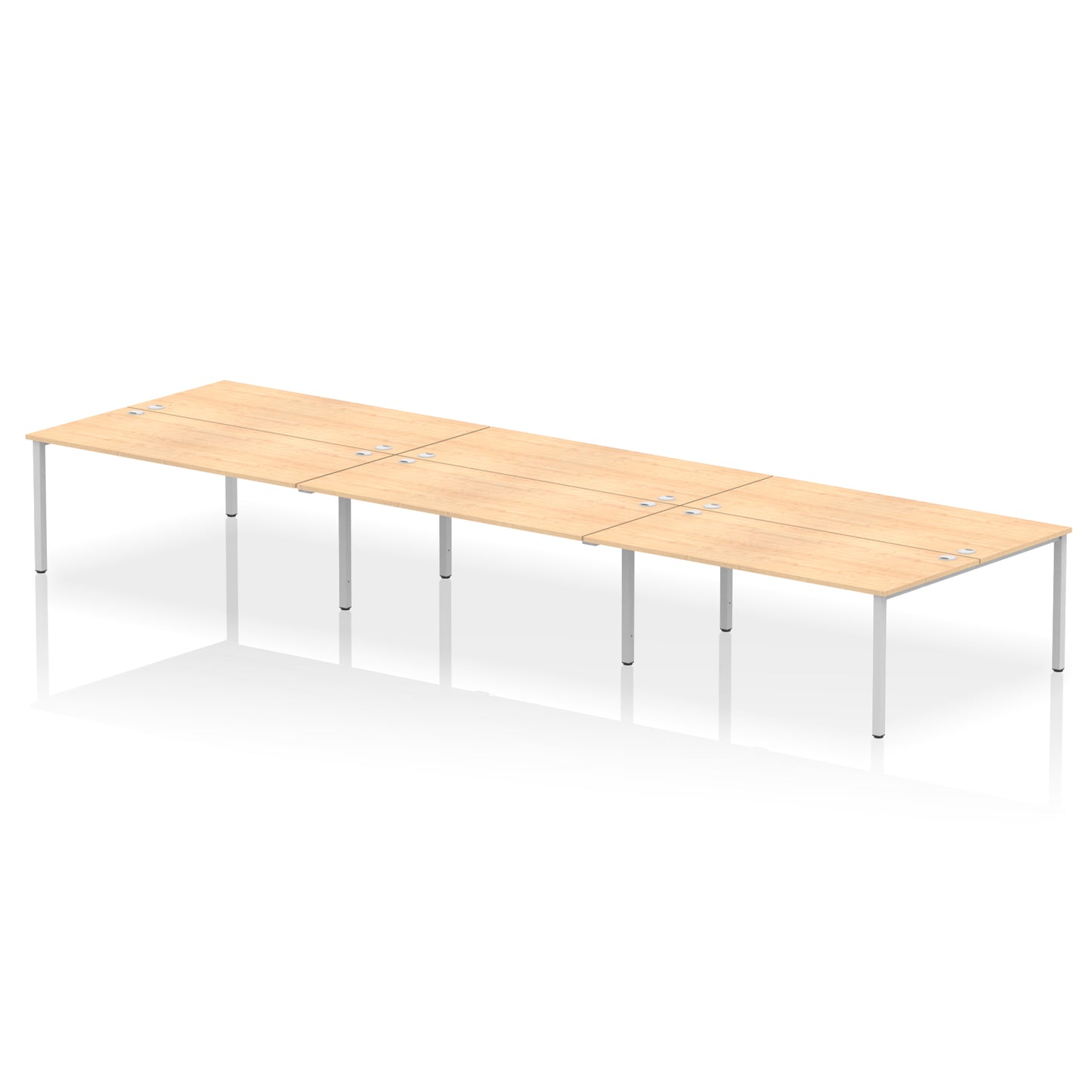 Impulse B2B Bench Desk - 6 Person - 3600mm, 4200mm, 4800mm, 5400mm - Multiple Colour Options