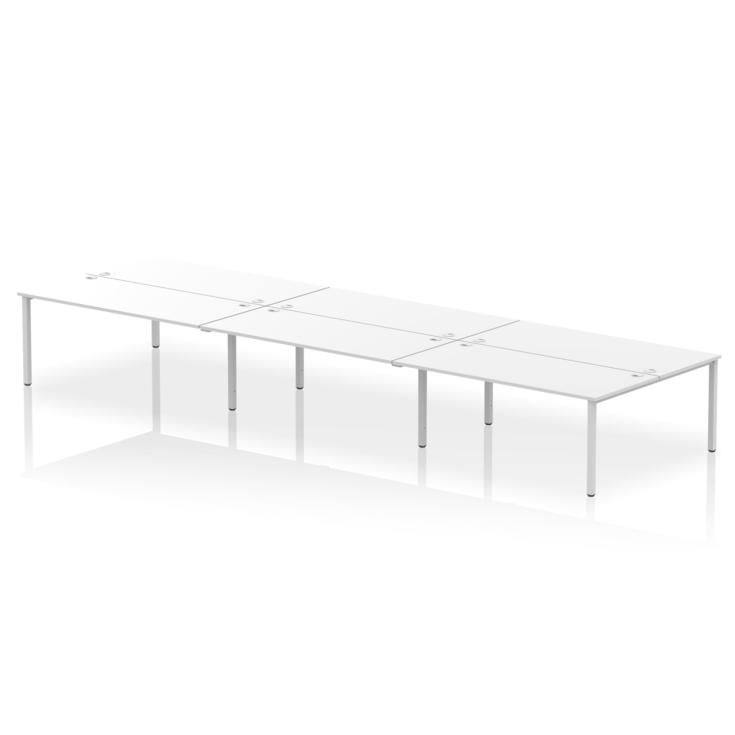 Impulse B2B Bench Desk - 6 Person - 3600mm, 4200mm, 4800mm, 5400mm - Multiple Colour Options