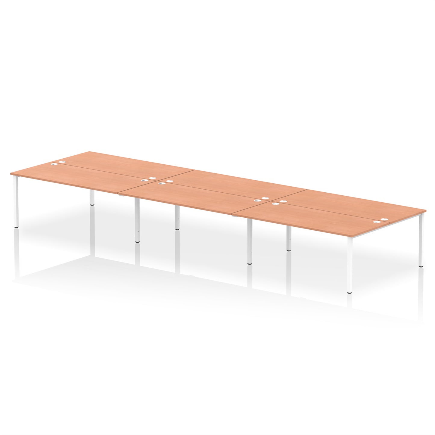 Impulse B2B Bench Desk - 6 Person - 3600mm, 4200mm, 4800mm, 5400mm - Multiple Colour Options