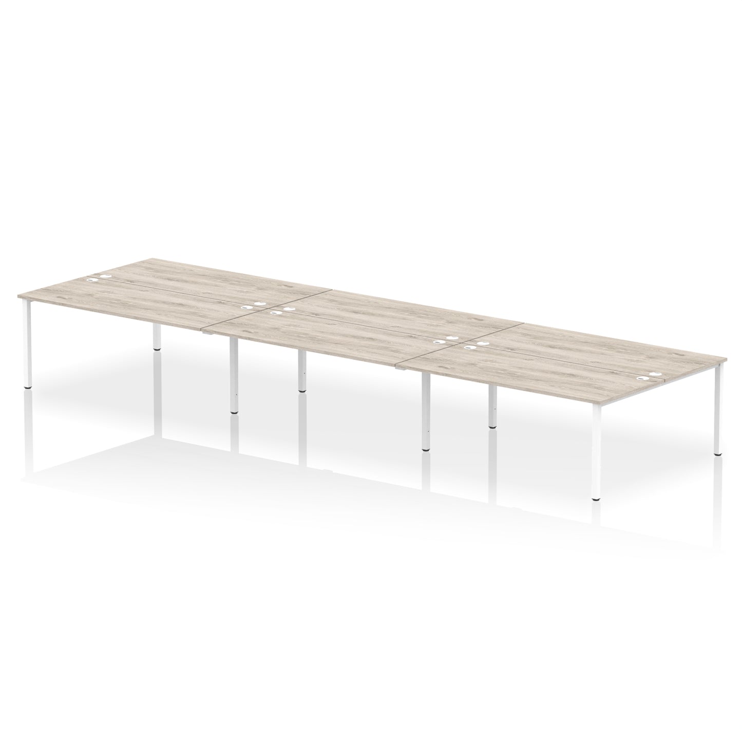 Impulse B2B Bench Desk - 6 Person - 3600mm, 4200mm, 4800mm, 5400mm - Multiple Colour Options