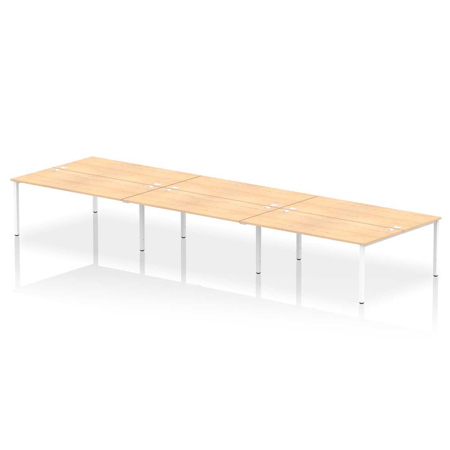 Impulse B2B Bench Desk - 6 Person - 3600mm, 4200mm, 4800mm, 5400mm - Multiple Colour Options