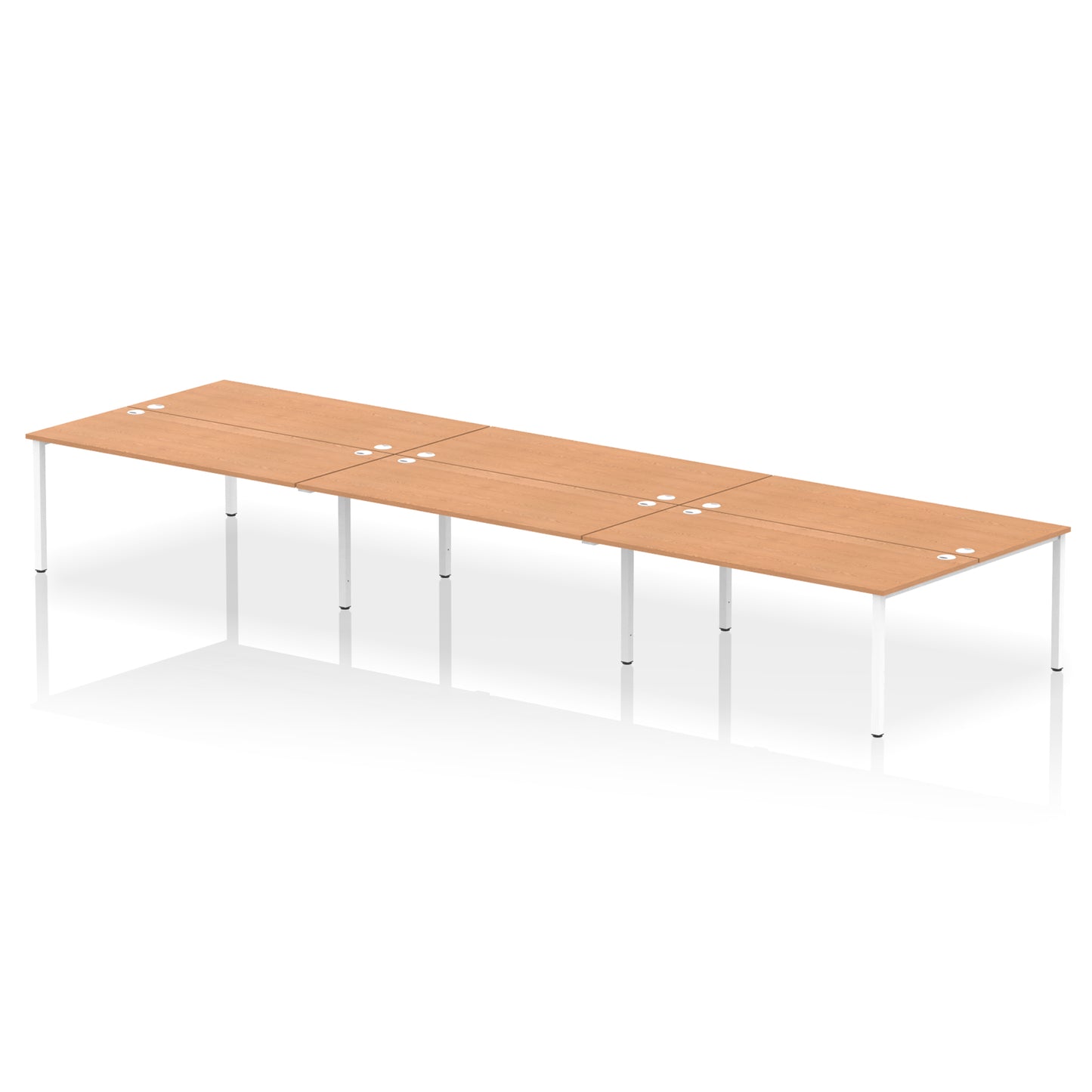 Impulse B2B Bench Desk - 6 Person - 3600mm, 4200mm, 4800mm, 5400mm - Multiple Colour Options