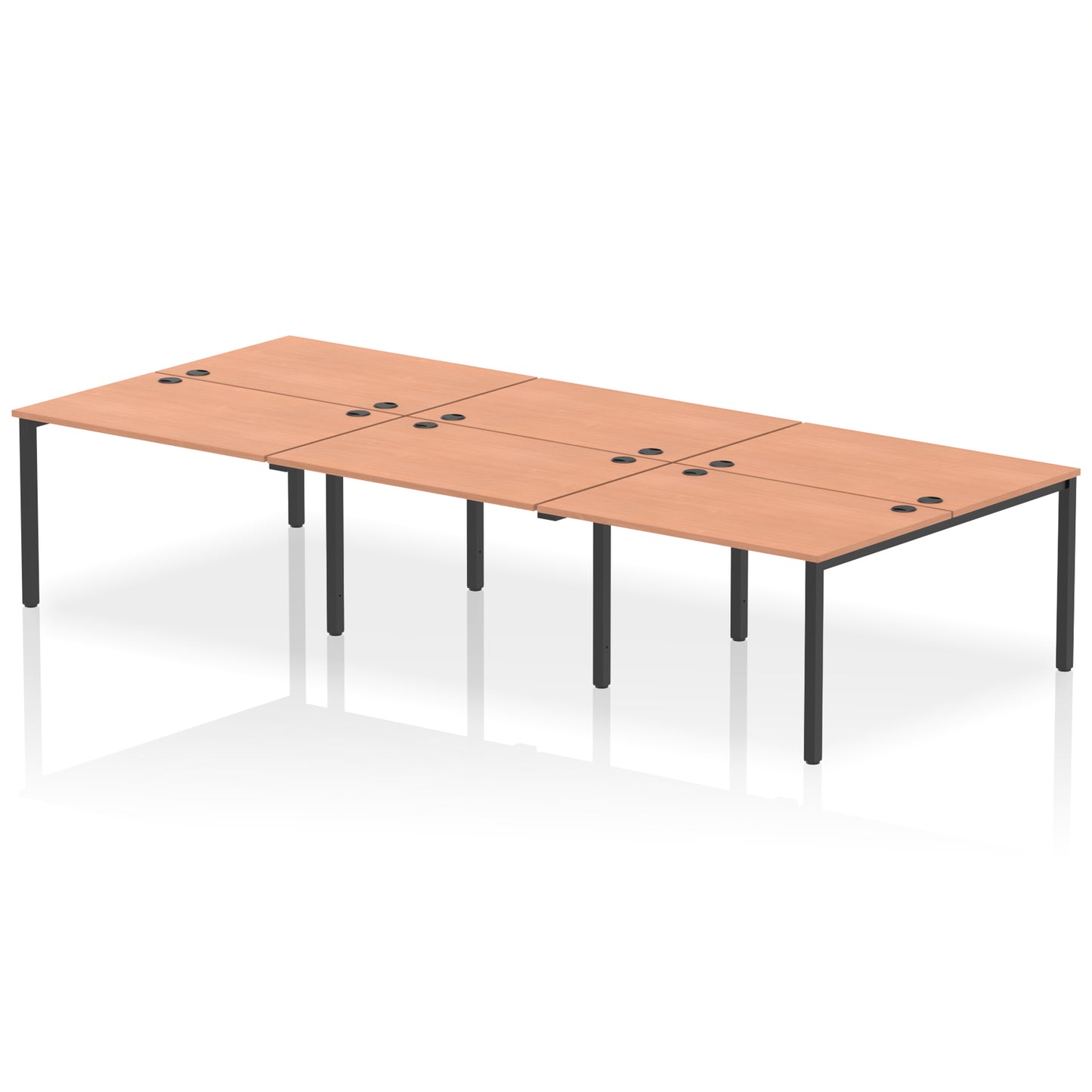 Impulse B2B Bench Desk - 6 Person - 3600mm, 4200mm, 4800mm, 5400mm - Multiple Colour Options