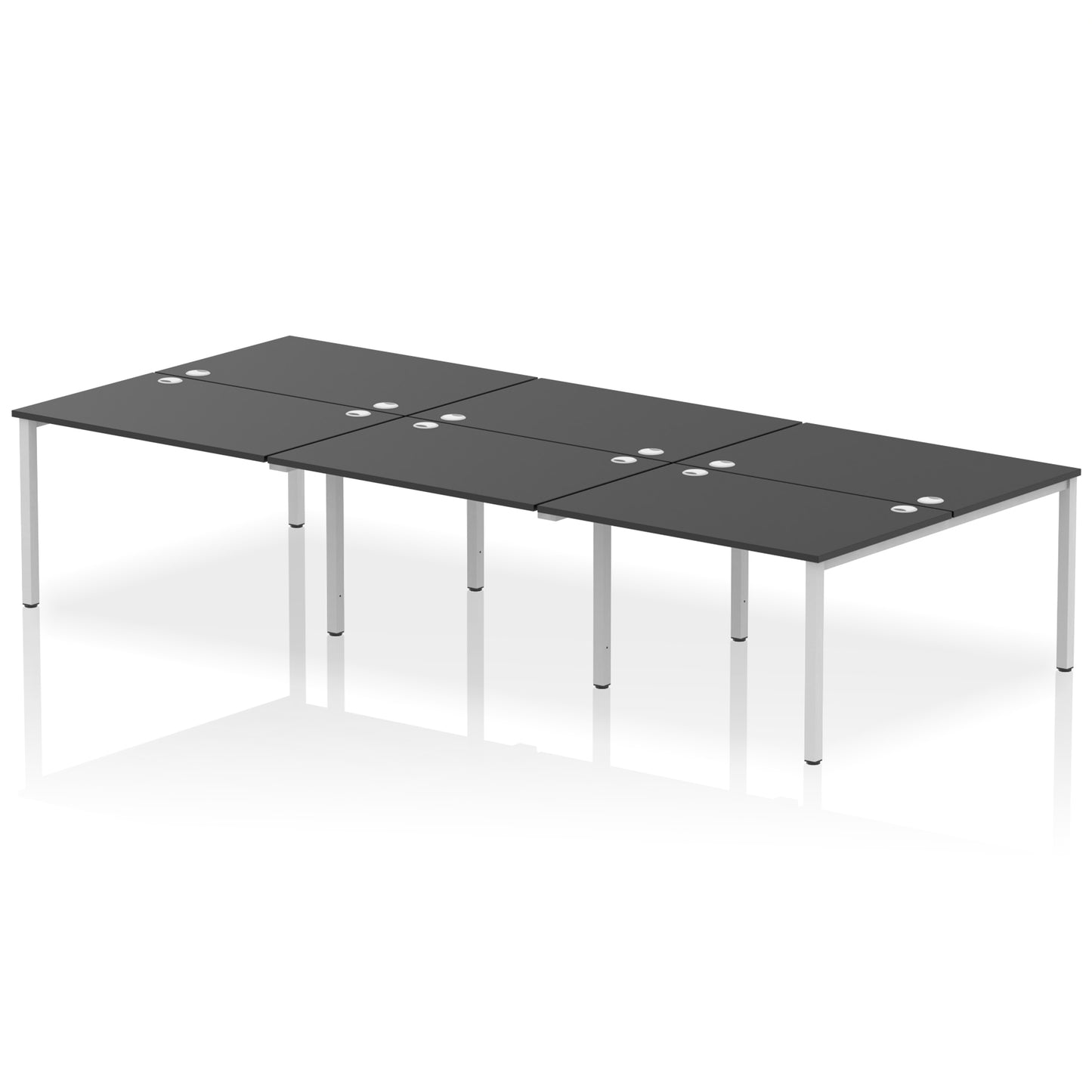 Impulse B2B Bench Desk - 6 Person - 3600mm, 4200mm, 4800mm, 5400mm - Multiple Colour Options