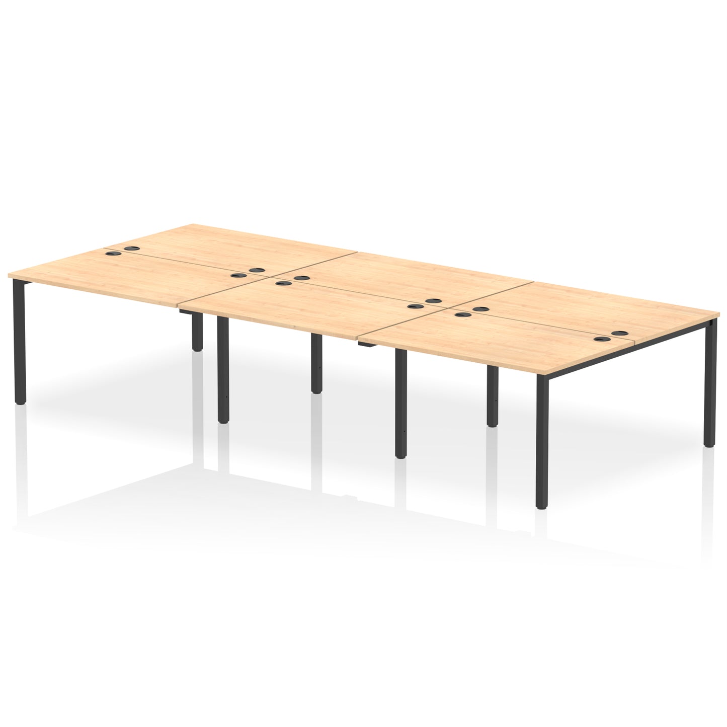 Impulse B2B Bench Desk - 6 Person - 3600mm, 4200mm, 4800mm, 5400mm - Multiple Colour Options