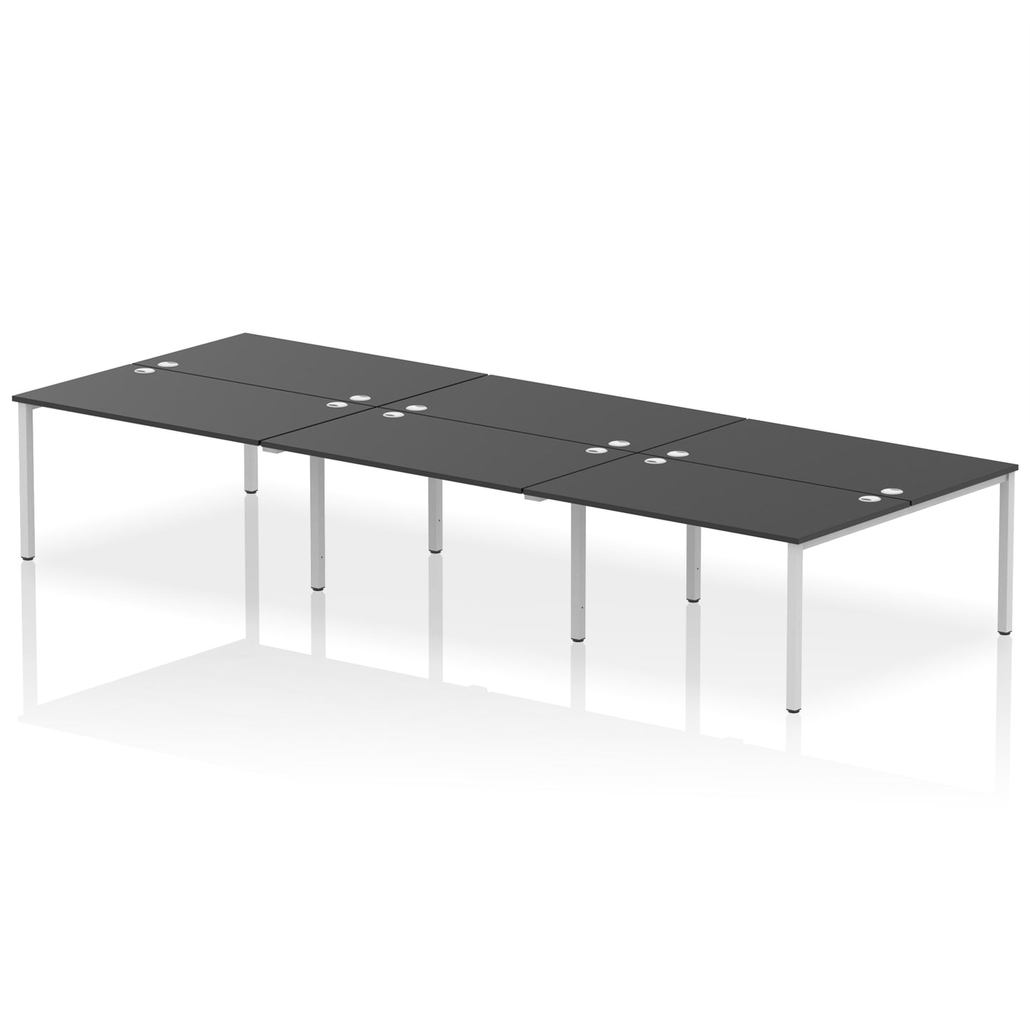 Impulse B2B Bench Desk - 6 Person - 3600mm, 4200mm, 4800mm, 5400mm - Multiple Colour Options