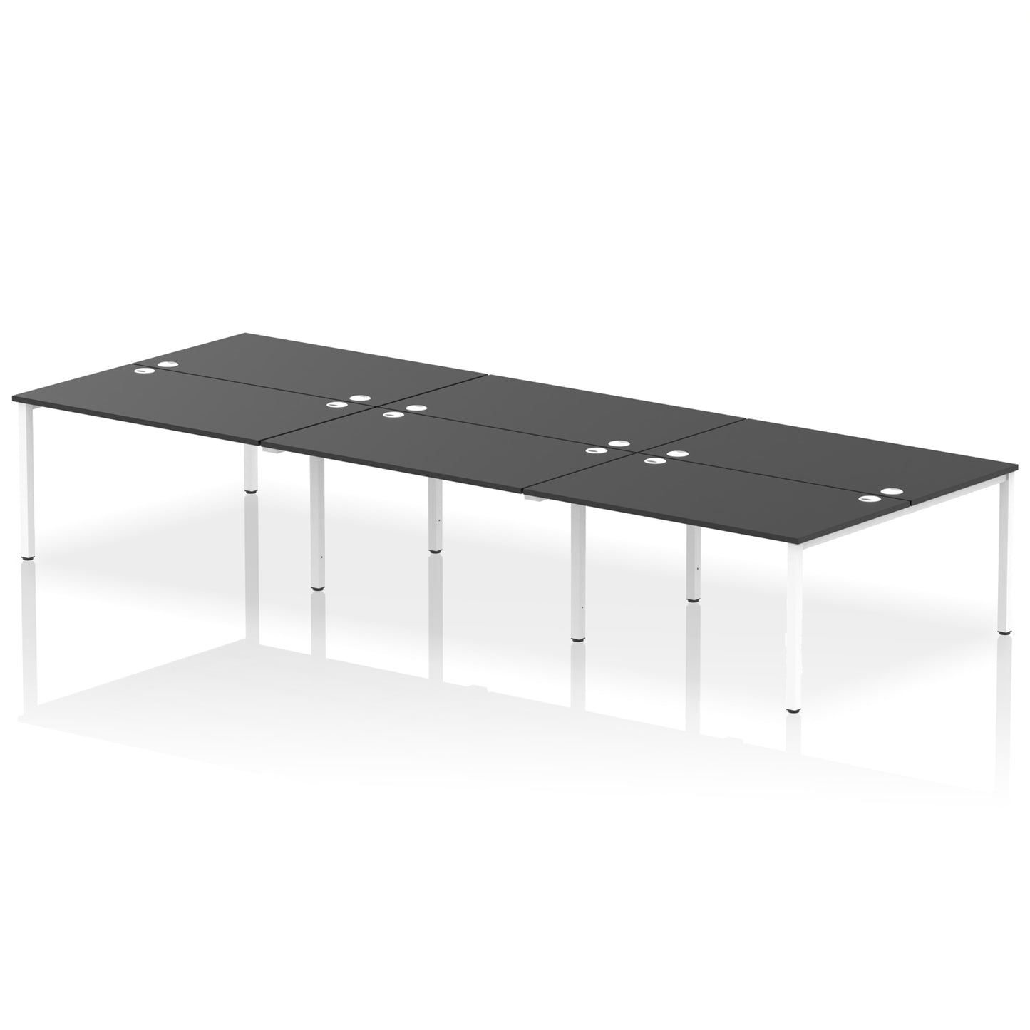 Impulse B2B Bench Desk - 6 Person - 3600mm, 4200mm, 4800mm, 5400mm - Multiple Colour Options