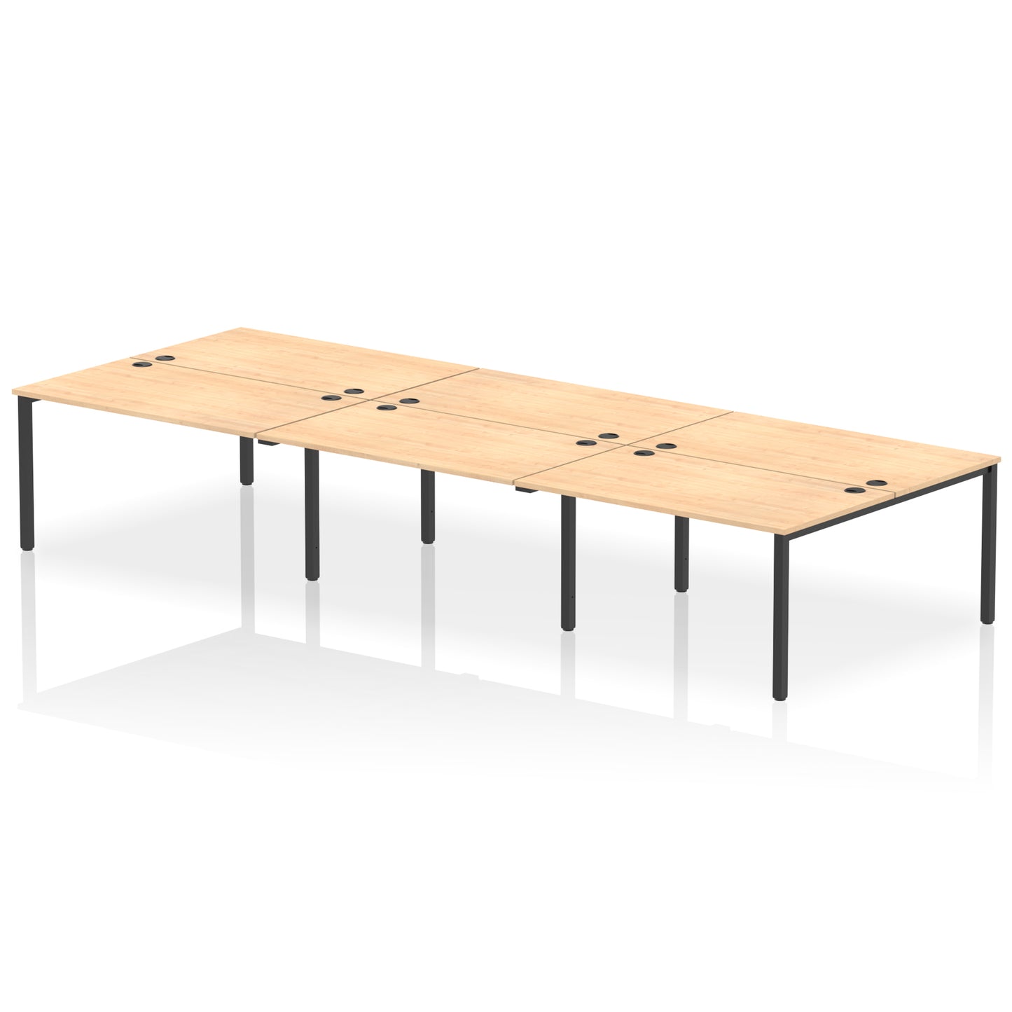 Impulse B2B Bench Desk - 6 Person - 3600mm, 4200mm, 4800mm, 5400mm - Multiple Colour Options