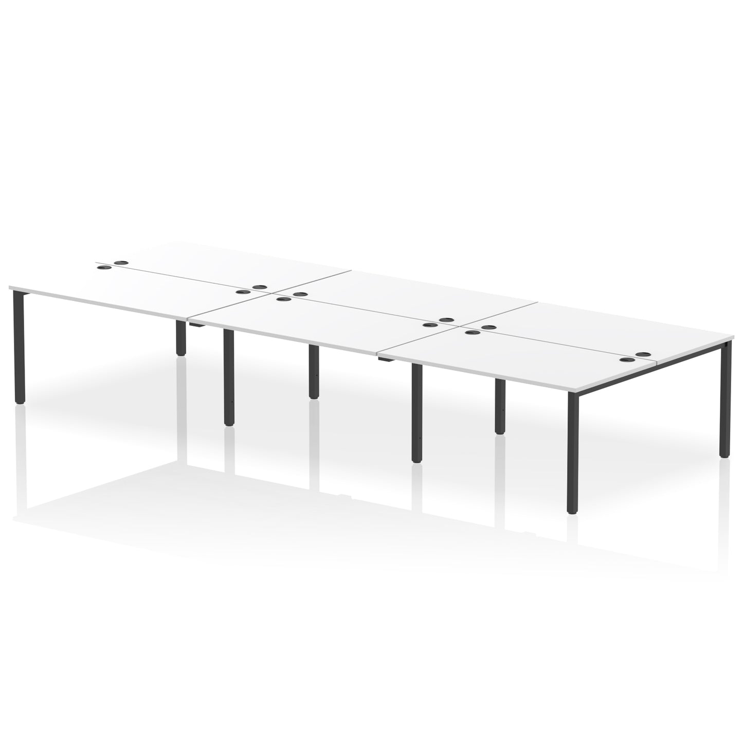 Impulse B2B Bench Desk - 6 Person - 3600mm, 4200mm, 4800mm, 5400mm - Multiple Colour Options