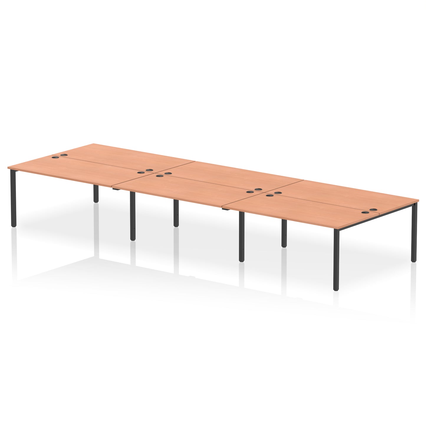 Impulse B2B Bench Desk - 6 Person - 3600mm, 4200mm, 4800mm, 5400mm - Multiple Colour Options