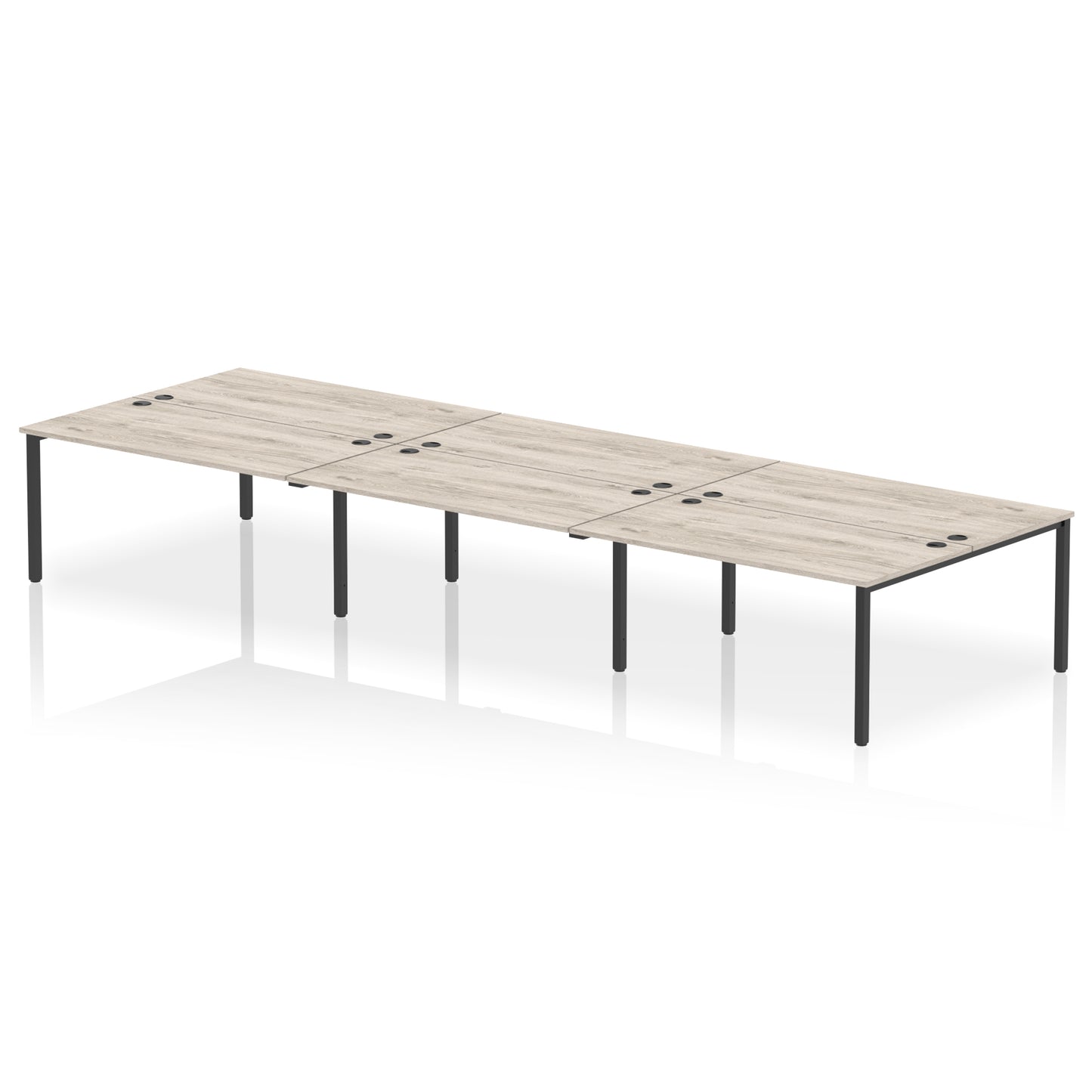 Impulse B2B Bench Desk - 6 Person - 3600mm, 4200mm, 4800mm, 5400mm - Multiple Colour Options