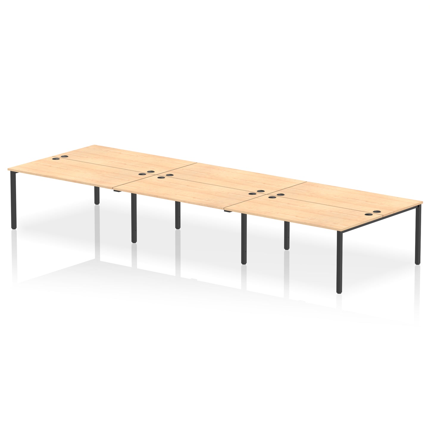 Impulse B2B Bench Desk - 6 Person - 3600mm, 4200mm, 4800mm, 5400mm - Multiple Colour Options