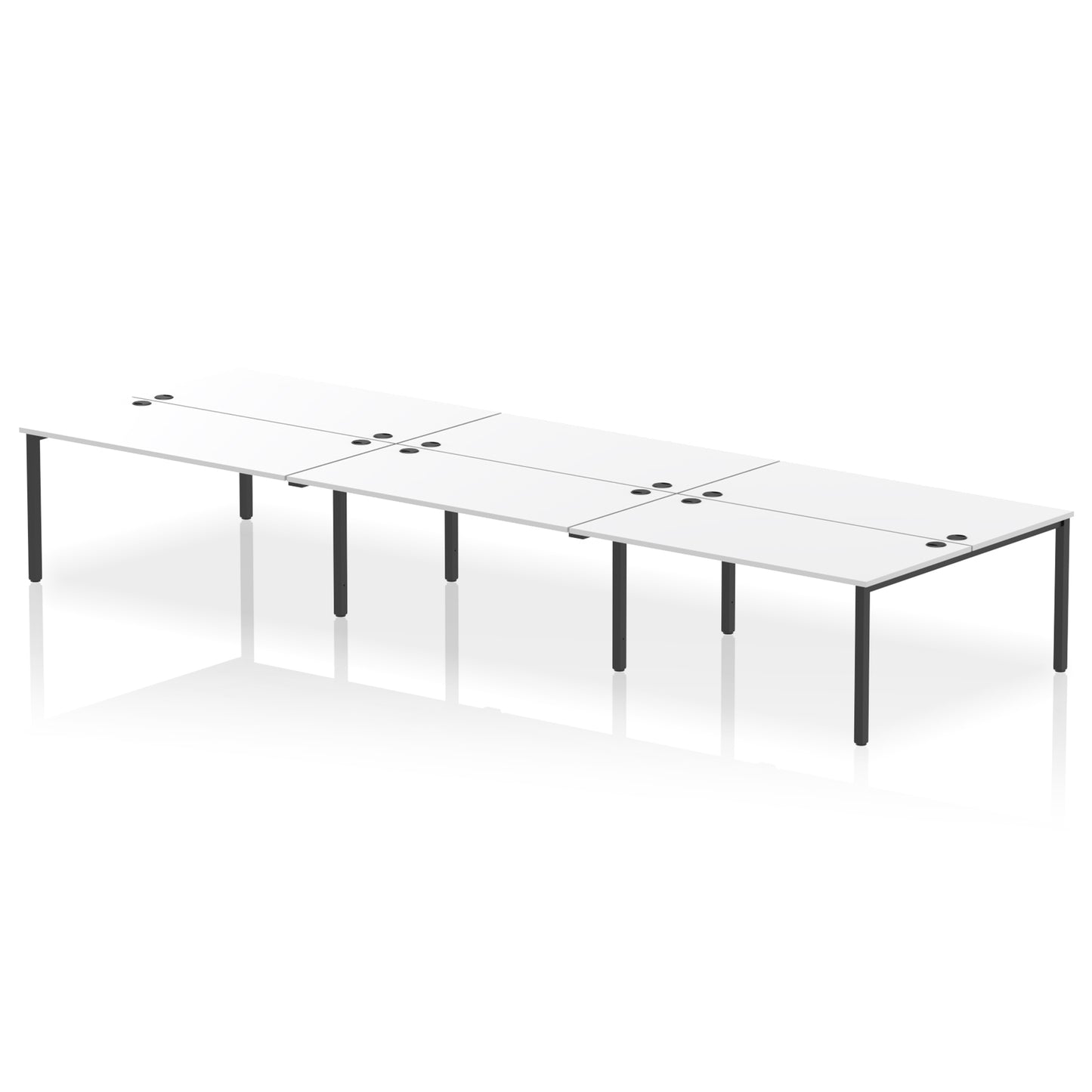 Impulse B2B Bench Desk - 6 Person - 3600mm, 4200mm, 4800mm, 5400mm - Multiple Colour Options