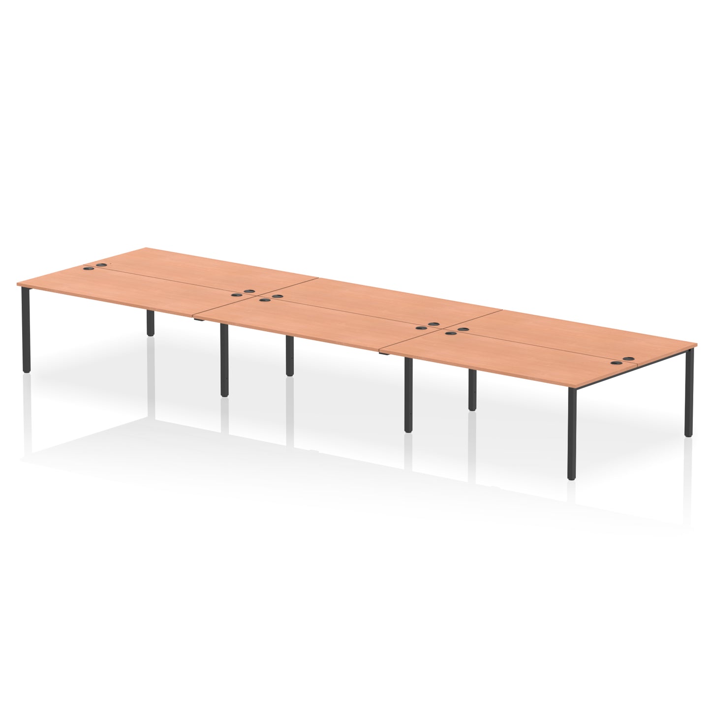 Impulse B2B Bench Desk - 6 Person - 3600mm, 4200mm, 4800mm, 5400mm - Multiple Colour Options