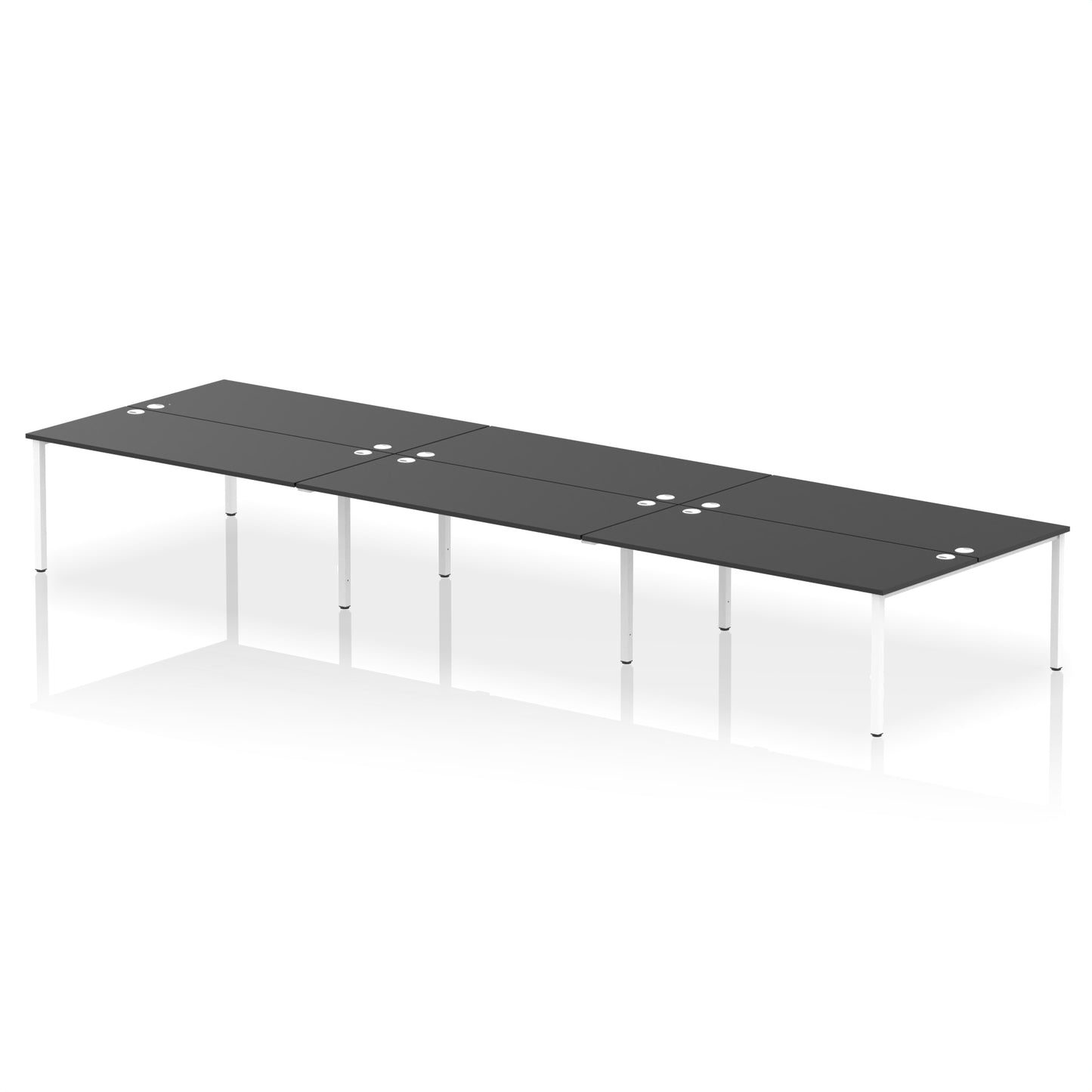 Impulse B2B Bench Desk - 6 Person - 3600mm, 4200mm, 4800mm, 5400mm - Multiple Colour Options