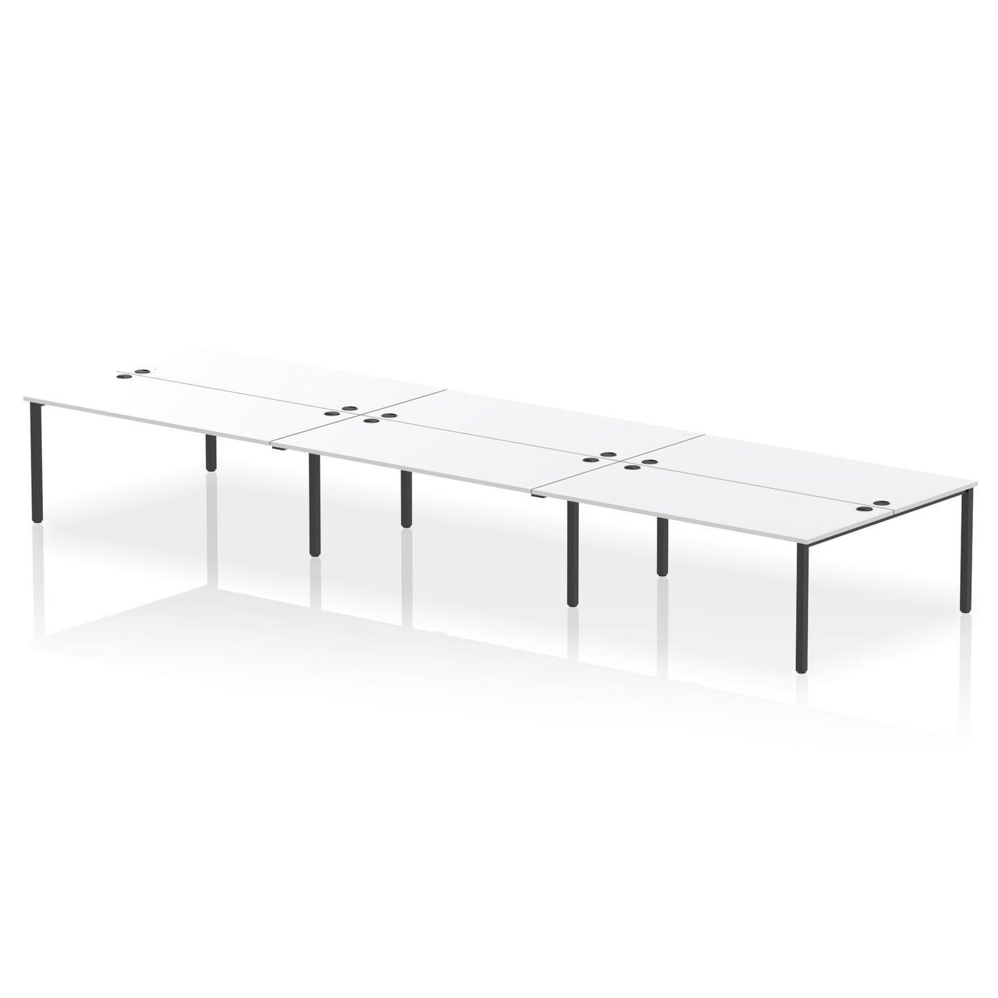 Impulse B2B Bench Desk - 6 Person - 3600mm, 4200mm, 4800mm, 5400mm - Multiple Colour Options