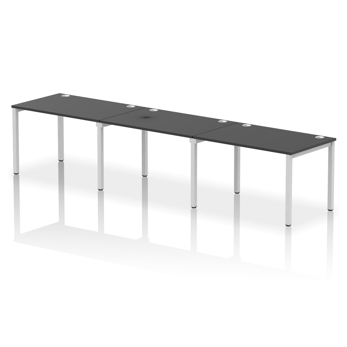 Impulse Single Row Bench Desk - 3 Person - 3600mm, 4200mm, 4800mm, 5400mm - Multiple Colour Options