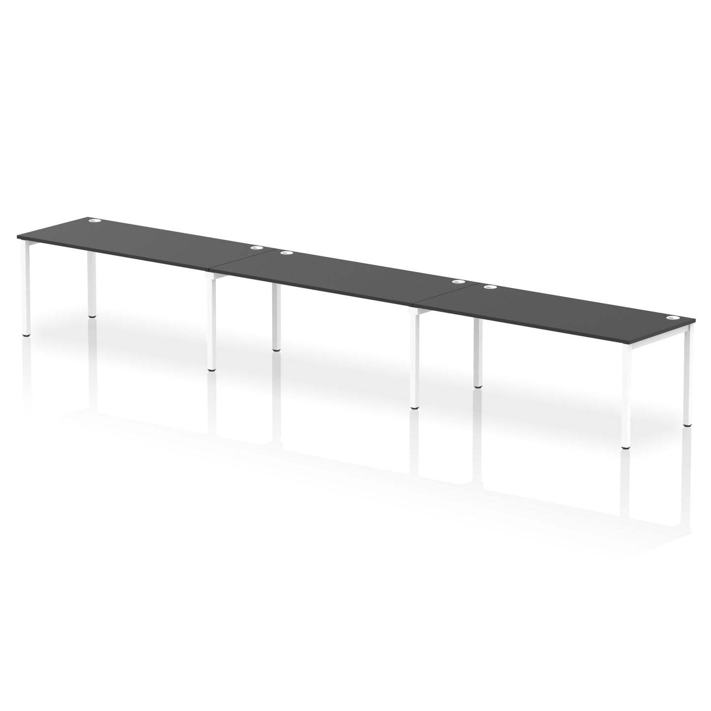 Impulse Single Row Bench Desk - 3 Person - 3600mm, 4200mm, 4800mm, 5400mm - Multiple Colour Options