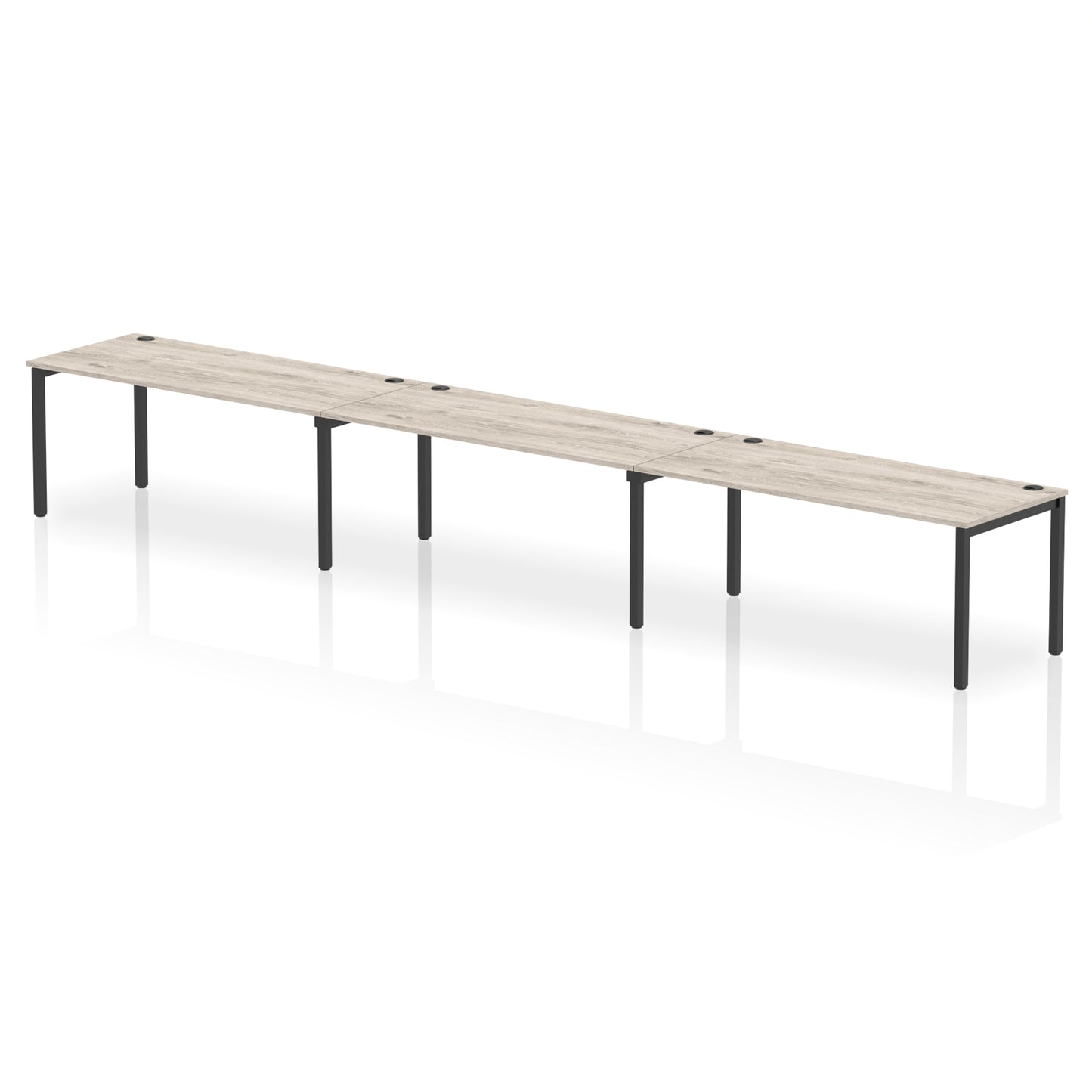 Impulse Single Row Bench Desk - 3 Person - 3600mm, 4200mm, 4800mm, 5400mm - Multiple Colour Options