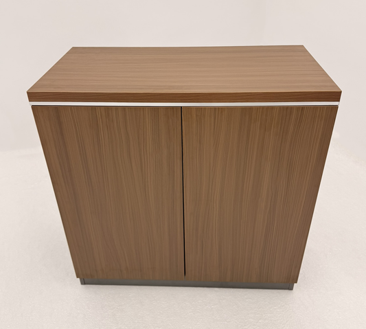 Modern Executive Walnut Two Door Storage Cupboard - 800mm - PM02-S0508
