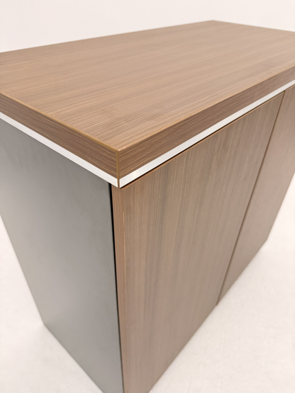Modern Executive Walnut Two Door Storage Cupboard - 800mm - PM02-S0508