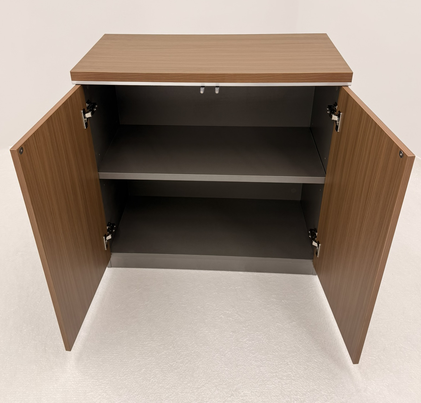 Modern Executive Walnut Two Door Storage Cupboard - 800mm - PM02-S0508