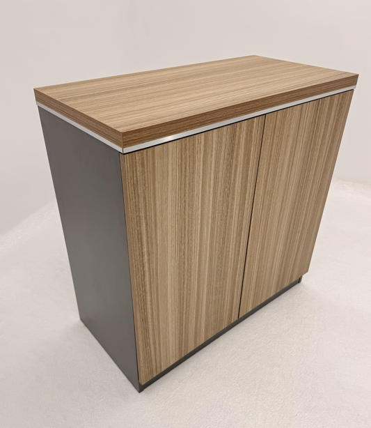 Modern Executive Golden Oak Two Door Storage Cupboard - 800mm - PM02-S0508
