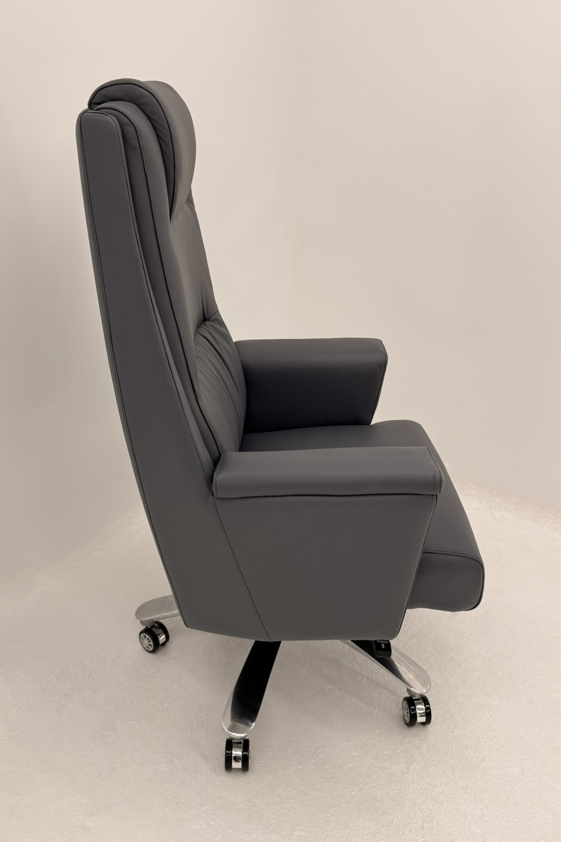 Genuine Hide Light Blue Leather High Back Executive Office Chair - KW-8618