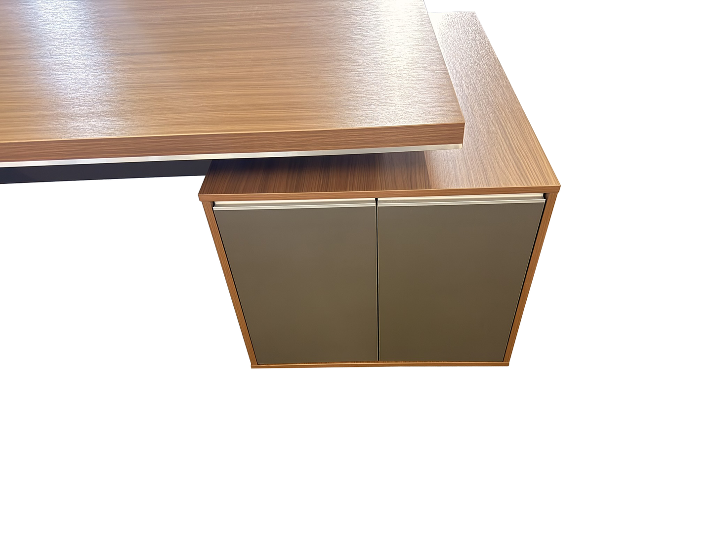 Modern Large Walnut Corner Executive Office Desk with Integrated Storage - 2800mm - PM02-D05