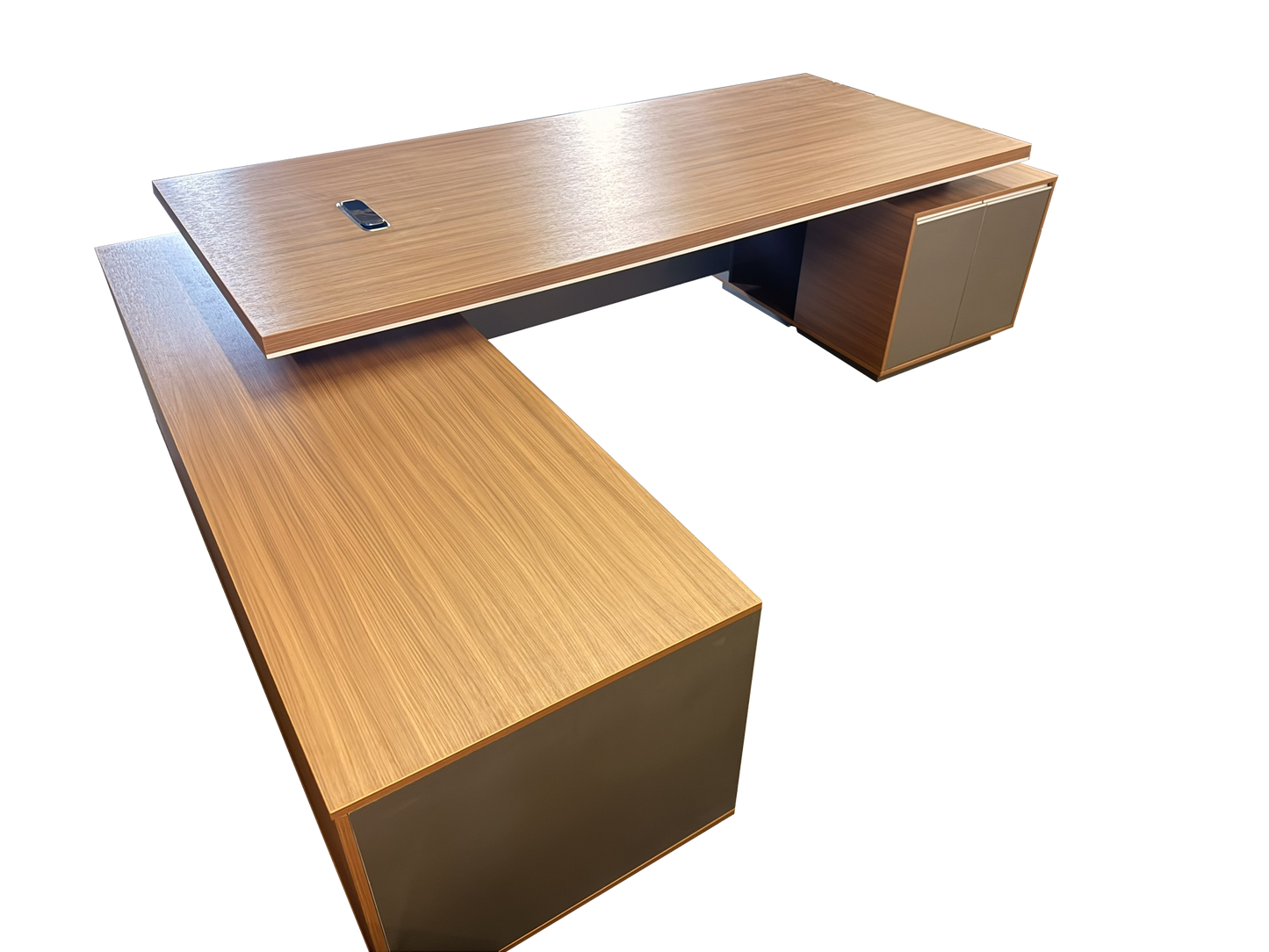 Modern Large Walnut Corner Executive Office Desk with Integrated Storage - 2800mm - PM02-D05