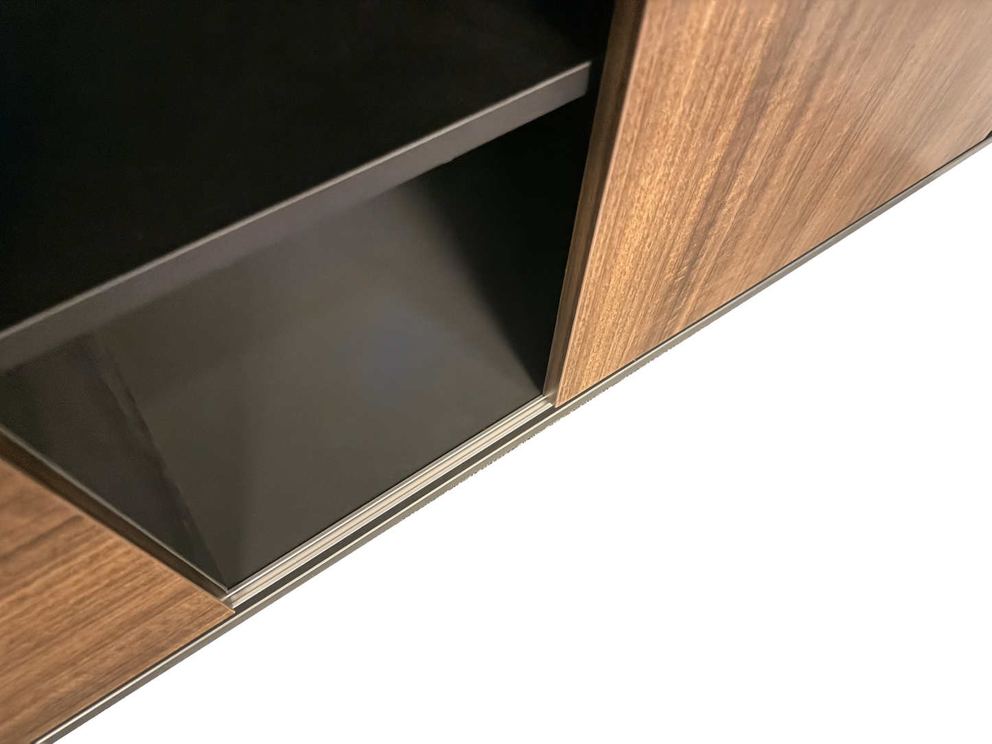 Modern Walnut and Grey Melamine Corner Executive Office Desk - 2000mm - A-S2009