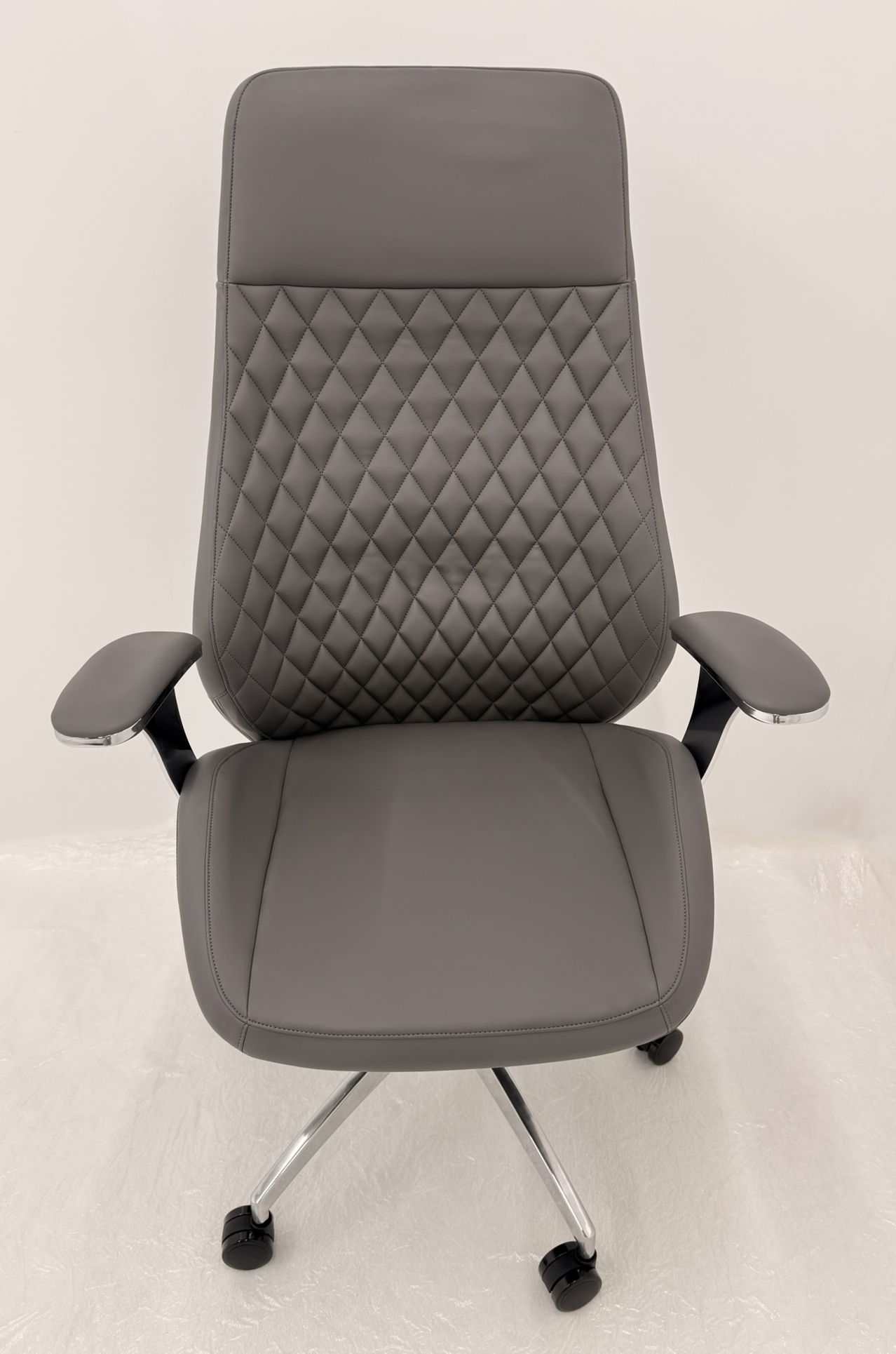 Contemporary Grey Leather Reclining Executive Office Chair - YS1107A