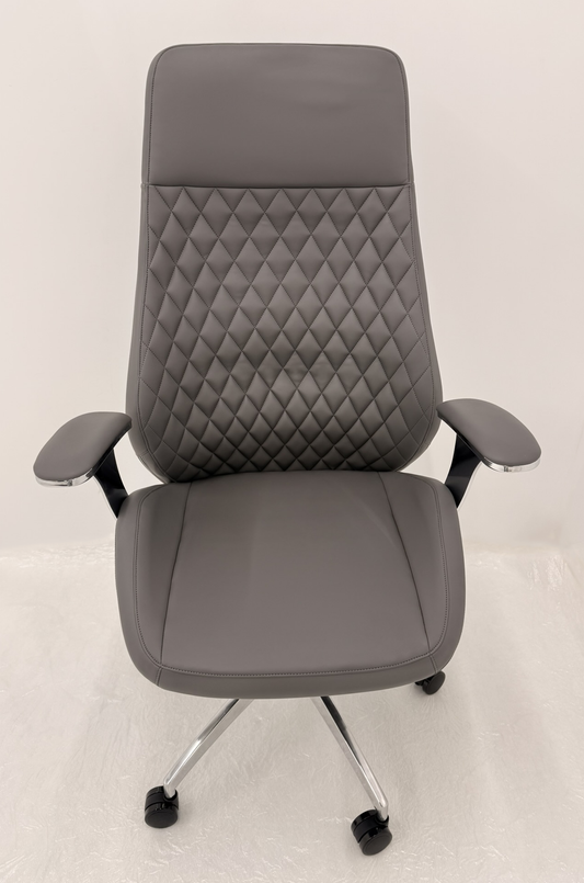 Contemporary Grey Leather Reclining Executive Office Chair - YS1107A