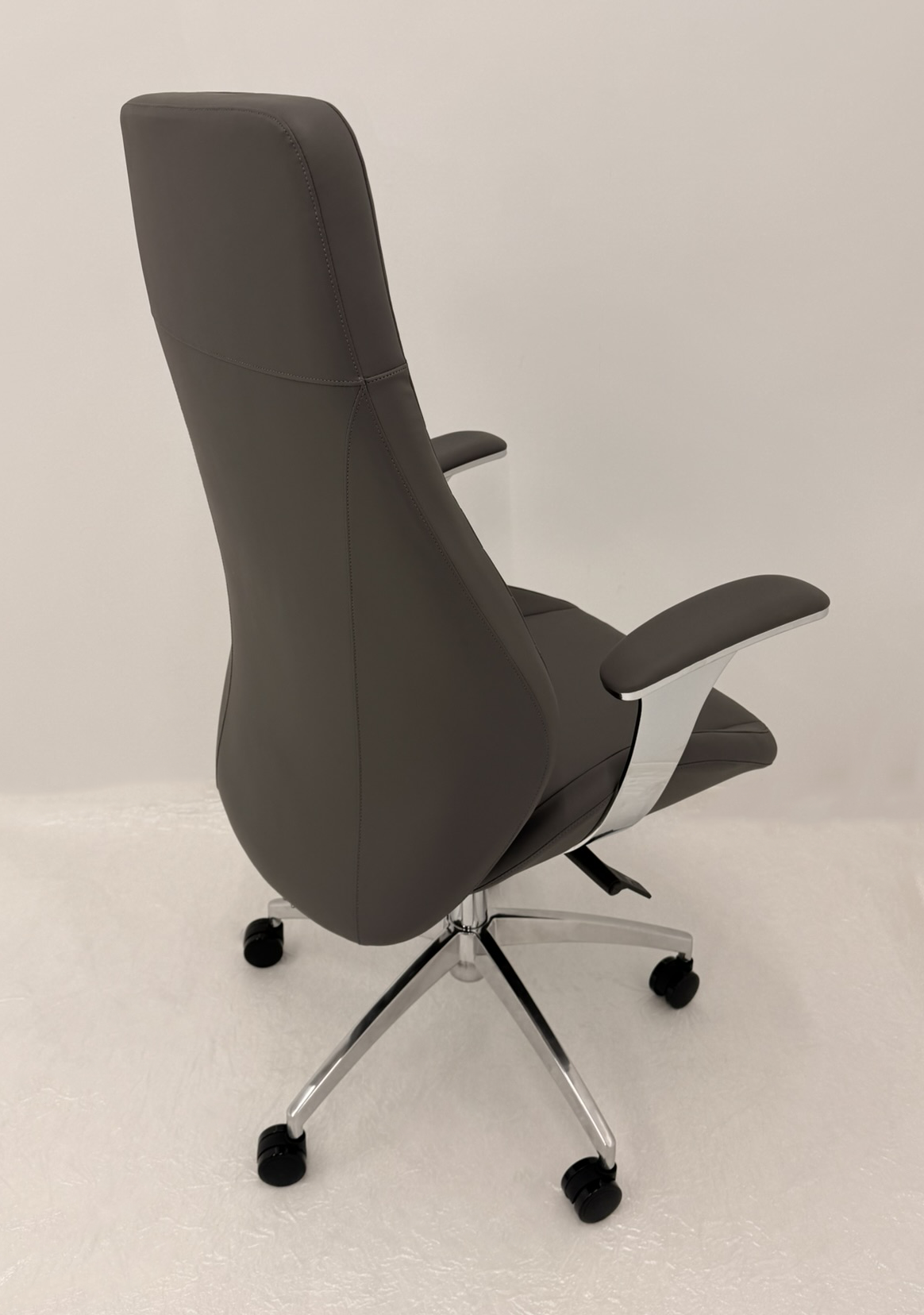 Contemporary Grey Leather Reclining Executive Office Chair - YS1107A