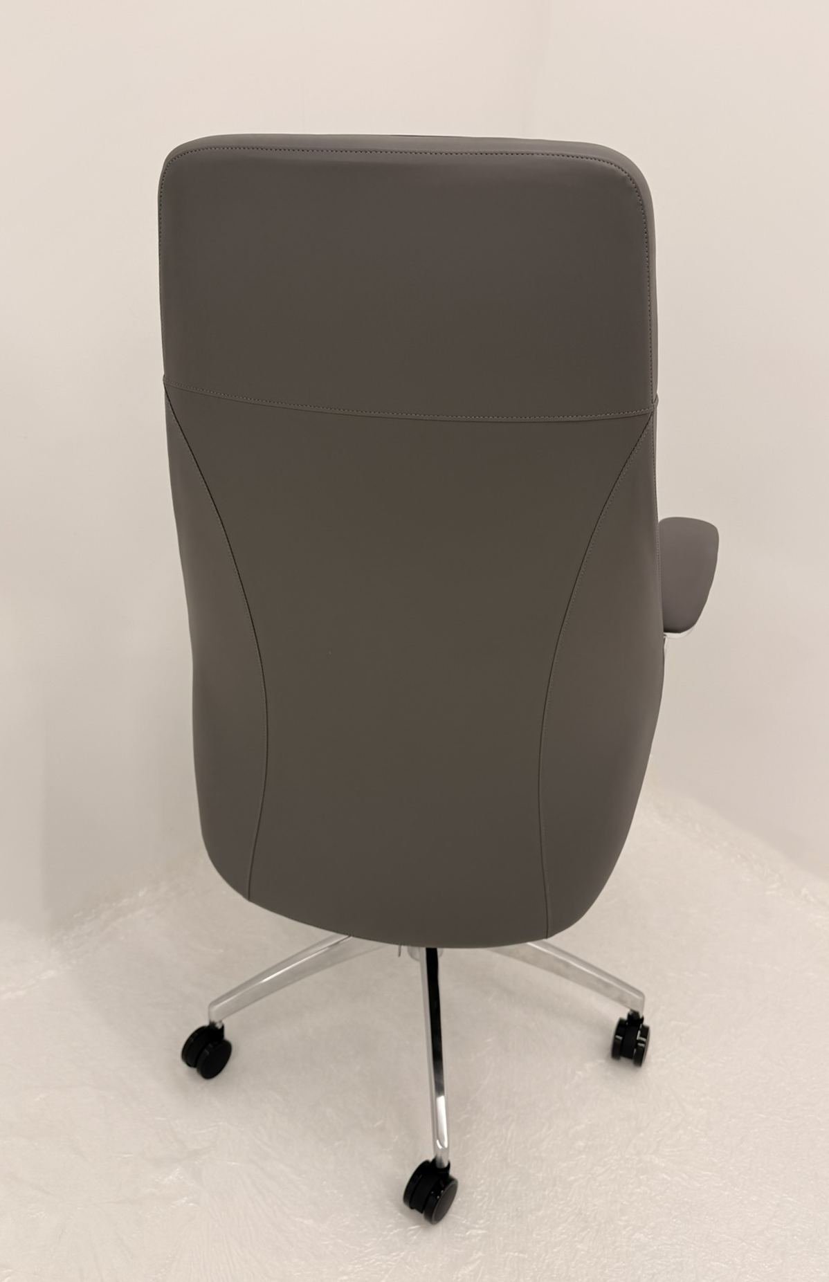 Contemporary Grey Leather Reclining Executive Office Chair - YS1107A