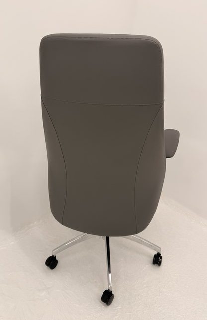 Contemporary Grey Leather Reclining Executive Office Chair - YS1107A