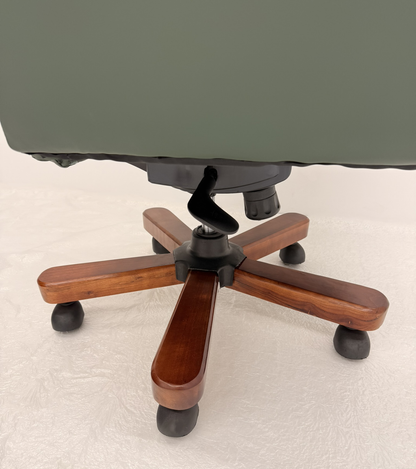 Traditional Genuine Hide Green Leather High Back Executive Office Chair - KW-8612
