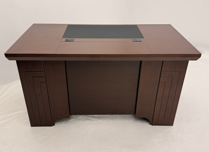 Traditional Executive Real Wood Veneer Home Office Desk in Walnut - 1400mm - UBA141