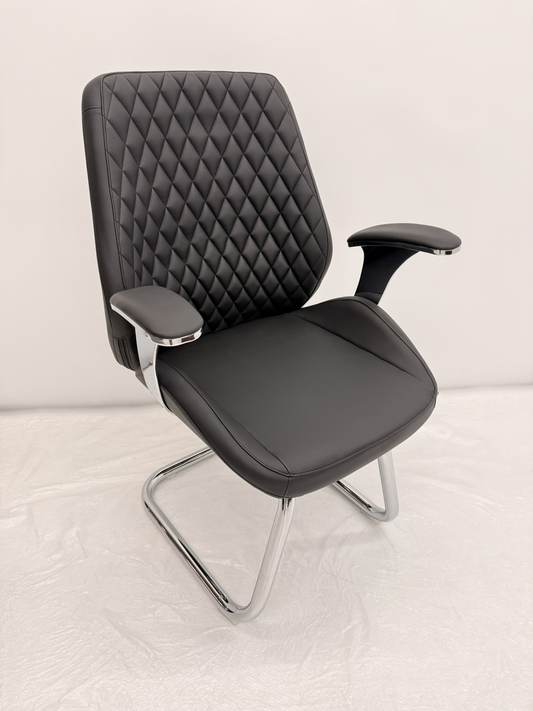 Black Leather Executive Visitors Chair - J1107C