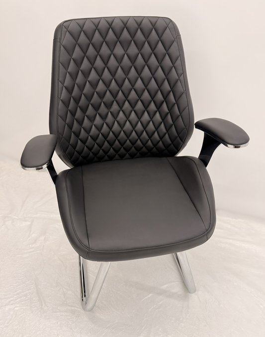 Black Leather Executive Visitors Chair - J1107C
