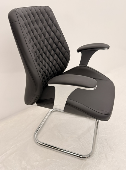 Black Leather Executive Visitors Chair - J1107C