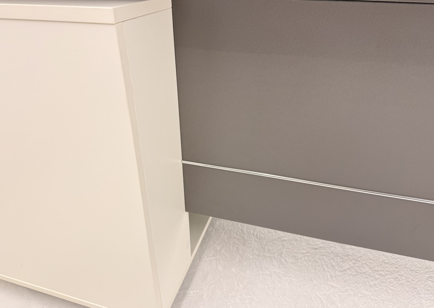 Modern Home White and Grey Corner Executive Office Desk with Integrated Storage - 1600mm, 1800mm or 2000mm - PM02-D01