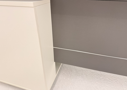 Modern Home White and Grey Corner Executive Office Desk with Integrated Storage - 1600mm, 1800mm or 2000mm - PM02-D01