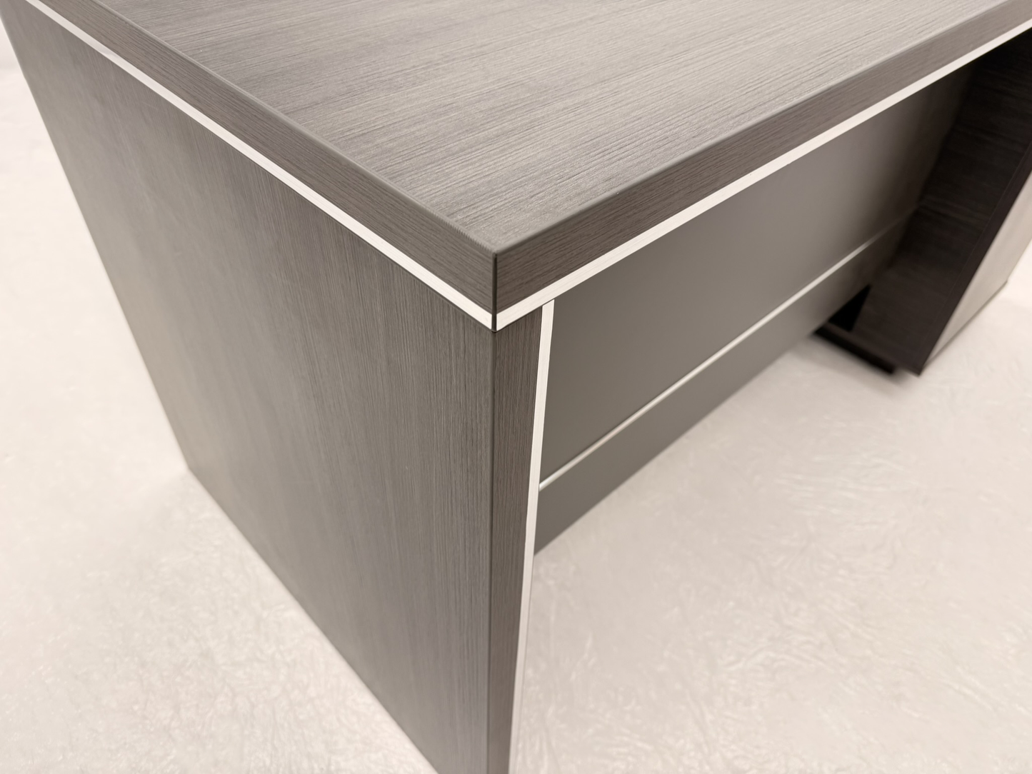 Modern Home Grey Oak Corner Executive Office Desk with Integrated Storage - 1400mm - PM02-D01-14