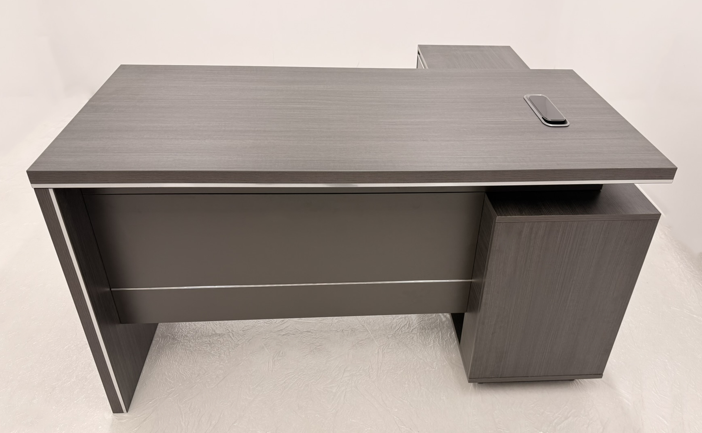 Modern Home Grey Oak Corner Executive Office Desk with Integrated Storage - 1400mm - PM02-D01-14