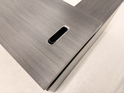 Modern Home Grey Oak Corner Executive Office Desk with Integrated Storage - 1400mm - PM02-D01-14