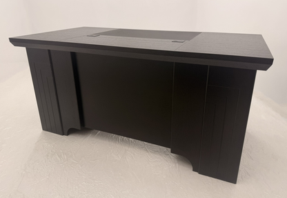 Modern Executive Real Wood Veneer Home Office Desk in Black Ash - 1400mm - L3F-UBA141