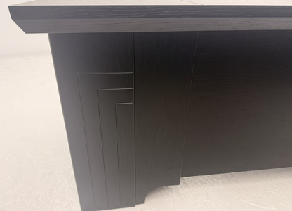 Modern Executive Real Wood Veneer Home Office Desk in Black Ash - 1600mm - L3F-UBA161